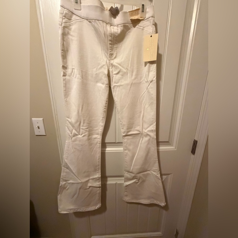 Altar’d State Mid-Rise White Flared Pants